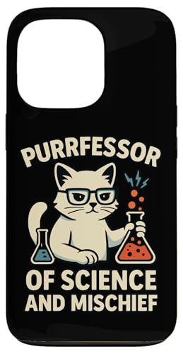Funny cat science cita geek nerd humor carcasa para iphone 13 pro