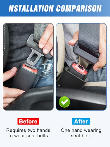 Image of 2 PCS Seat Belt Buckle Holder, Silicone Seatbelt Buckle Booster to Makes Receptacle Stand Upright for Easy Access (Black)
