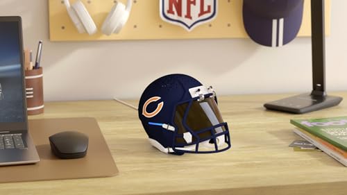 Image of NFL Echo Dot Bundle: Includes Echo Dot | Deep Sea Blue and Limited-Edition NFL Helmet Stand | Chicago Bears
