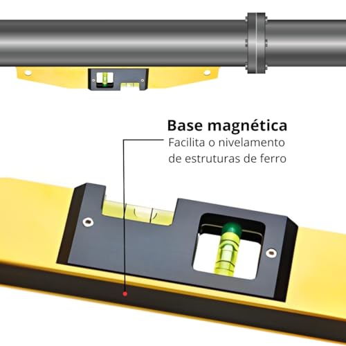 Nível de Mão Nivelamento Magnético Alumínio 12