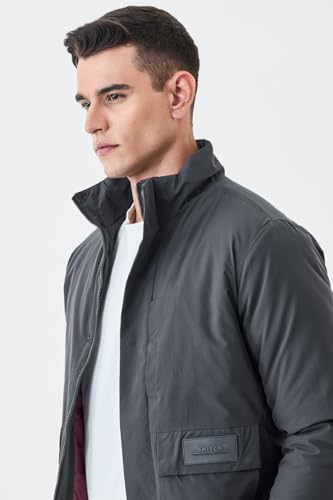 Image of SNITCH Men Casual Jacket | Regular Fit Textured Pattern With Lapel Collar & Full Sleeve | Polyester Blend Zip Closure For Everyday Street Style & Layering