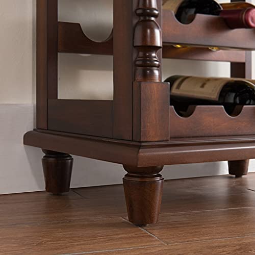 Organizador para vino de madera marrón con cajón miniatura 6