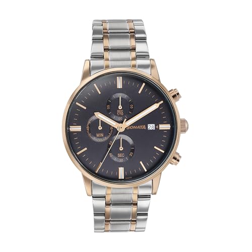 Sonata Quartz Multifunction Black Dial Black Stainless Steel Strap Watch for Men (B0DCN1WKD9) Amazon Price History, Amazon Price Tracker
