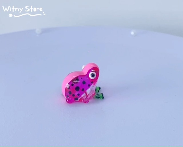 Amazon.com: WitnyStore Tiny ¾ Inch Pink Black Dotted Short Face