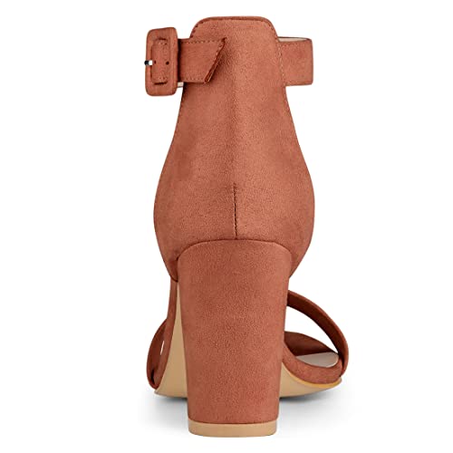 Image of Allegra K Women's Open Toe Chunky High Heel Buckle Ankle Strap Sandals