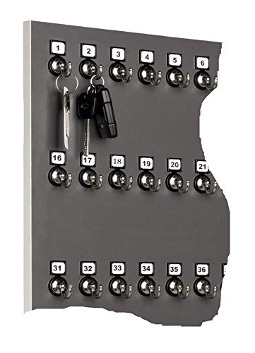Stand Company Key Rack, Key Holder #30Mns, 30 Bolted Metal Numbered Hook With Hidden Hangers (30 Sets Of Tag & Ring Included) - Made In Usa #TOP1