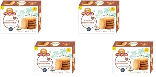 Image of Mid Break No Added Sugar Coconut Biscuits - 300gm (Pack Of 4) | High Fiber, Gut-Friendly, Low Glycemic Index Cookies | Tasty Biscuits For Healthy Tea Time Snacking