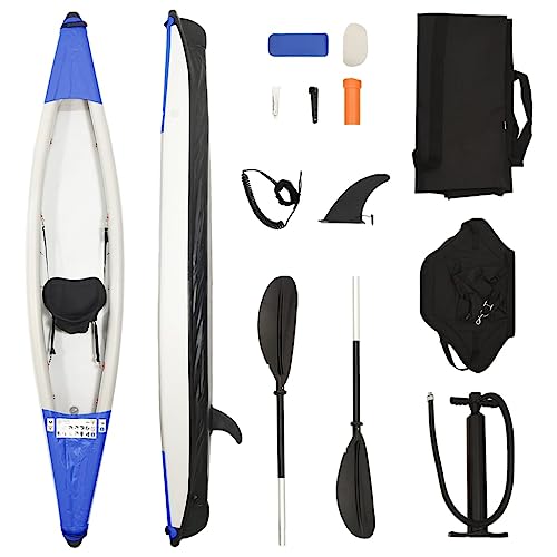 Homgoday Kayak hinchable azul 375 x 72 x 31 cm de poliéster, muebles para casa, interior, exterior, salón, dormitorio