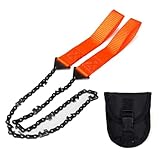 Jorzer Pocket Chainsaw Folding Camping Saw Survival Saw Hand Rope Saw for Outdoor Camping Tool 11 Teeth Orange.
