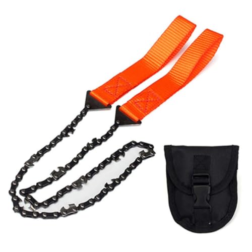 Pocket Chainsaw Folding Camping Saw Survival Saw Hand Rope Saw for Outdoor Camping Tool 11 Teeth Orange.