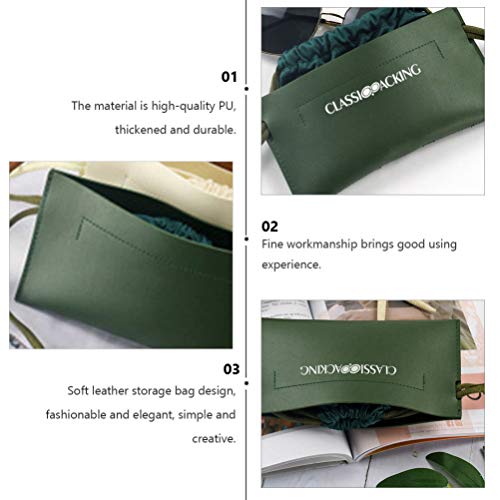 Hemoton Estojos de Couro para Ã“culos de Sol Com Cordão Duplo Pu Bolsas para Ã“culos Ã“culos de Prot