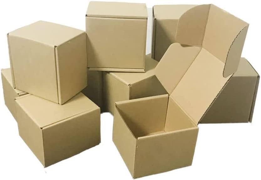 Miniatura 3 de Cajas de envío de 4 x 4 x 3 pulgadas, paquete de 25 cajas de cartón corrugado marrón para embalaje de pequeñas empresas, cajas para regalos de