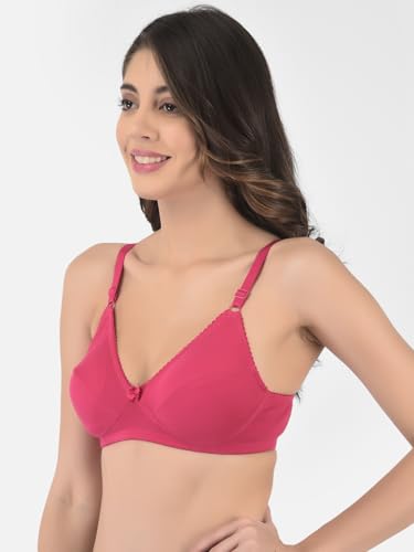 Image of Softline Women's Cotton Blend Wire-Free Non-Padded | Full Coverage Bra Combo | Cut & Sew Design (Pack of 2)