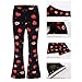 Deuerr Girls'Multi-Printed Leggings 3-Pack-Fashionable Flared Bell Bottom Jeans with Various Designs for Kids ColorA Ages 9-10Years