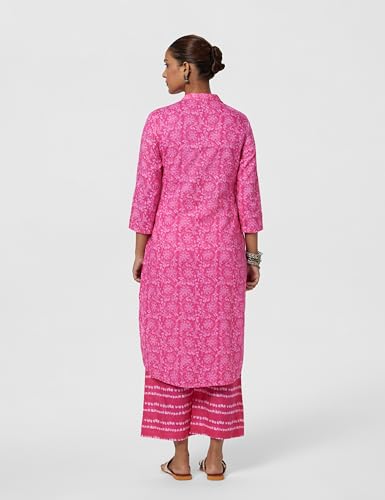 Image of BIBA Women Cotton Straight Printed Suit Set