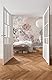 Komar Vlies Fototapete - Blossom Clouds - Größe: 250 x 250 cm (Breite x Höhe) - Rosen, Himmel, Tapete, Design, Wohnzimmer, Wanddekoration, Schlafzimmer, Blumen, floral - LJX5-007