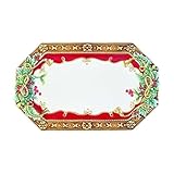 Fitz and Floyd 49-527 Yuletide Holiday Elongated Serving Tray, Red