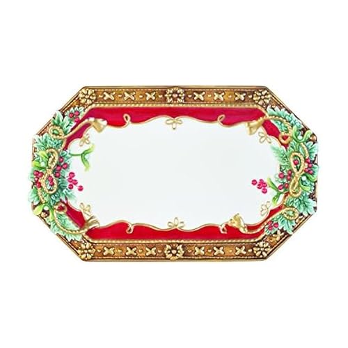 Fitz and Floyd Yuletide Holiday Tray, Standard, Multicolored