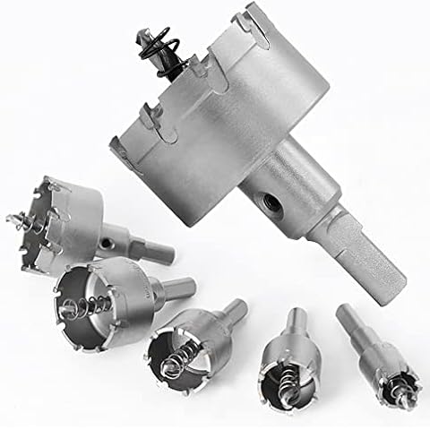 6PCs Large Size Drill Bit Hole Saw Set, Tungsten Carbide Steel Tooth Hole Saw Tooth Cutter Drill Bits Hole Saw Kit for Plastic, Stainless Steel, Metal, Copper, Wood Cover