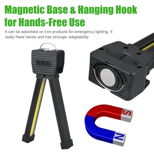 Image of Gym Lamp for Posing, Portable The Magnetic Gym with Hanging Hook, Rechargeable 7th Gear Dimming Posing Lamp with 180 Degree Folding, Posing Gym Lamps for Camping, Photography, Selfie (Black*1)