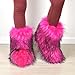 qenqenr Fashion Fur Boots,Flat Heel Comfy Plush Warm Snow Booties,2025 Winter Outdoors Furry Boots,Mid-Calf Faux fur Boot for Women.