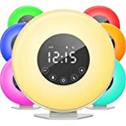Sunrise Alarm Clock Radio, Wake up Light Digital Clock with 6 Nature Sounds