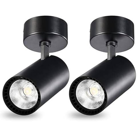 Bravsekai Ceiling Spot Lights,2 Packs Extra Brightness 25W Adjustable 90 Degrees, Anti Glare Ceiling Spotlight Fixture, Flush Mount LED Ceiling Spotlight, 3000k Accent Lights Indoor Cover