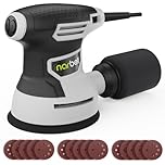 NARBELL Orbital Sander 3.0AMP(360W),14000RPM Random Orbit Sander Tool with 6 Variable Speeds, 5" Electric Palm Sander Kit with Dust Bag,15pcs Sandpapers for Woodworking & Sanding, Light Gray