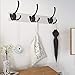 IBosins 6 Pack Big Heavy Duty Three Prongs Coat Hooks Wall Mounted with 24 Screws (Two Types of Screws Included) Retro Double Utility Rustic Hooks for Thick Coat, Big Heavy Bags (6 Pack)