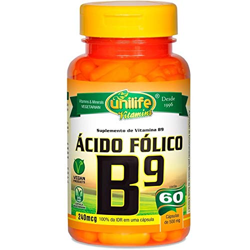 Ácido Fólico Vitamina B9 60 Cápsulas Rejuvenescedor Celular