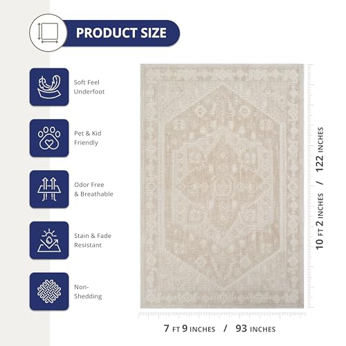 Tapete Beige 7'9" x 10'2" - Estilo Vintage miniatura 2