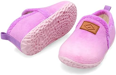Lefflow House Slippers for Toddlers Girls Slip On Walking Shoes Hard Bottom Lightweight Outdoor Shoes Anti Slip Purple Size 5.5-6 | Image 5