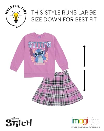 Image of Disney Girls' 2-Piece Fleece Sweatshirt and Pleated Skirt Set Toddler to Big Kid