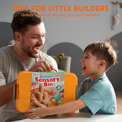 JOVA Klever Kits Construction Sensory Bin for Toddlers with Glow in The Dark Stones, Sandbox with Lid Castle Building kit, Preschool Learning Activities Gifts for Boys Girls Age 3+ - Image 8