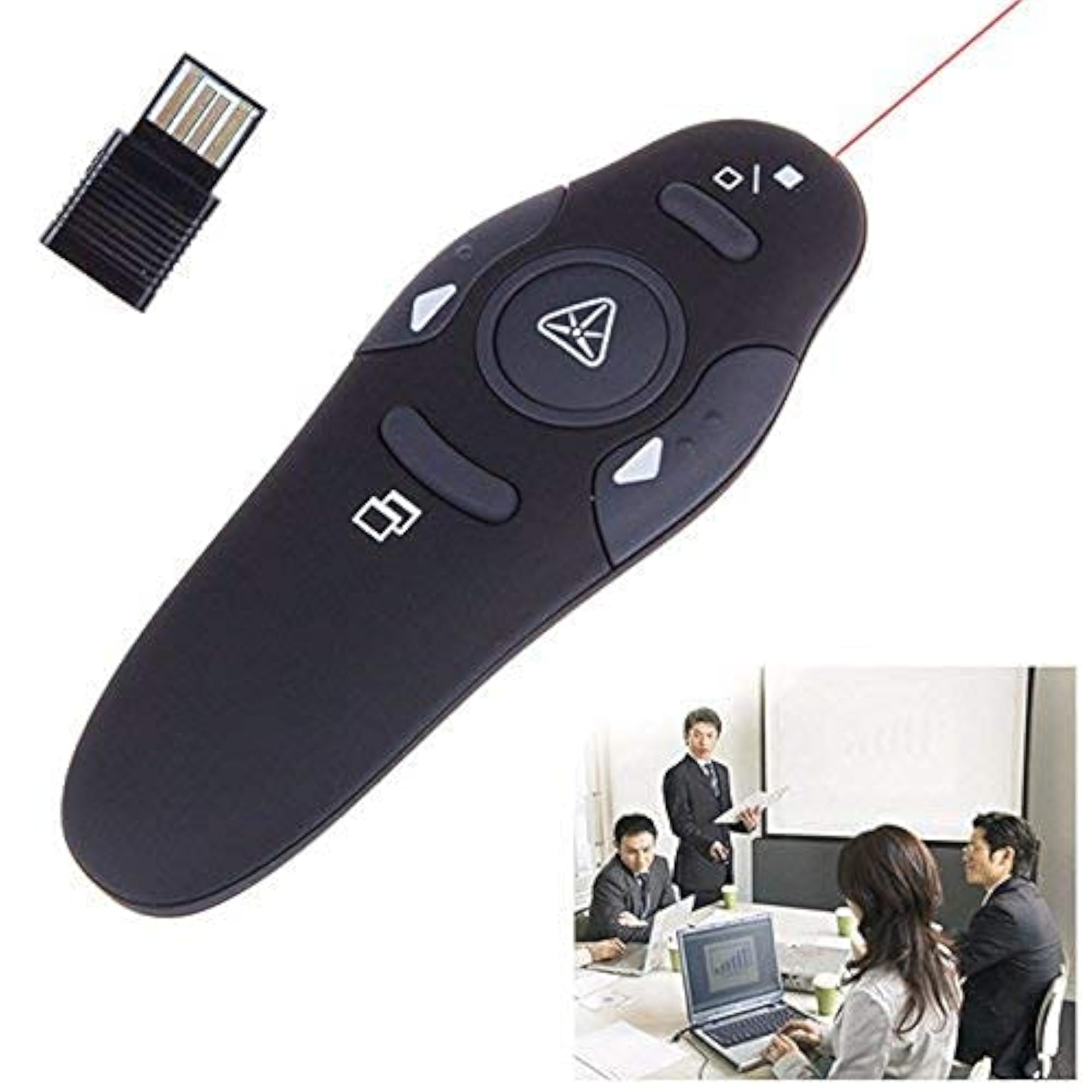 Wireless Presenter RF USB PowerPoint Clicker with Laser Pointer