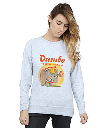 Image of Disney Women's Dumbo Flying Elephant Sweatshirt Sport Grey Small