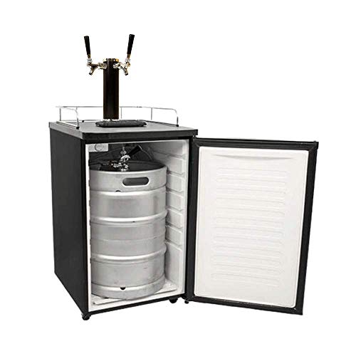 SMETA Full Size Keg Beer Cooler Refrigerator Kegerator Draft Beer Dispenser Dual Tap Tower without Digital Display