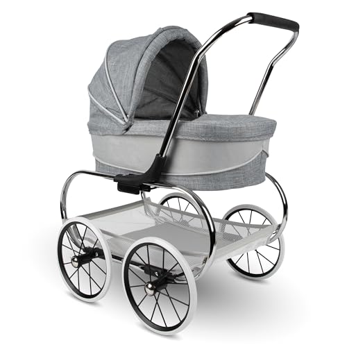 Toddler Baby Doll Stroller | Removable Bassinet for Easy Transport | Stroller Toys for Kids | Promotes Creativity & Imaginative Play | Classic Denim Blue, 19\" | Fits a Variety of Dolls | Valco Baby