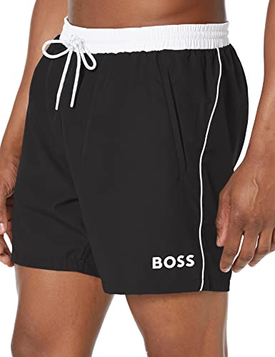 Boss Men's Standard Medium Length Solid Swim Trunk, Slate Black, Xl #TOP2
