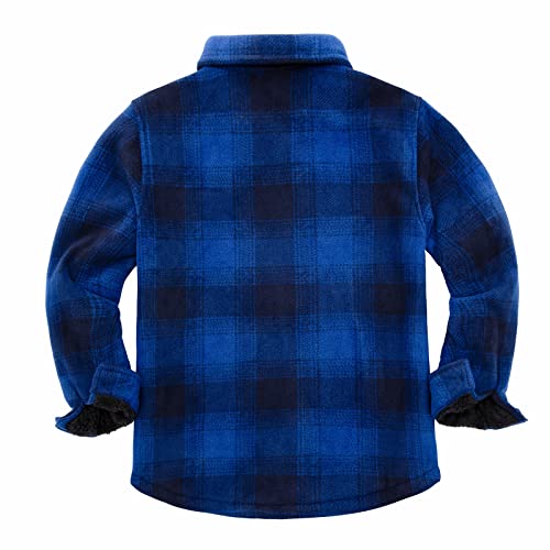 Image of ThCreasa Boys Sherpa Lined Plaid Button Shirt Jacket | Full Thermal Lining, Buffalo Plaid Shacket, Button Down, Family Matching Shirt, Dress Shirt Style, Cozy Winter Fall Outerwear