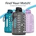 AQUAFIT Half Gallon Water Bottle with Time Marker - Straw & Chug Lid - BPA Free Gym Water Bottle with Straw - Big Gallon Jug (Aqua, 64 oz - 2in1 Lid)