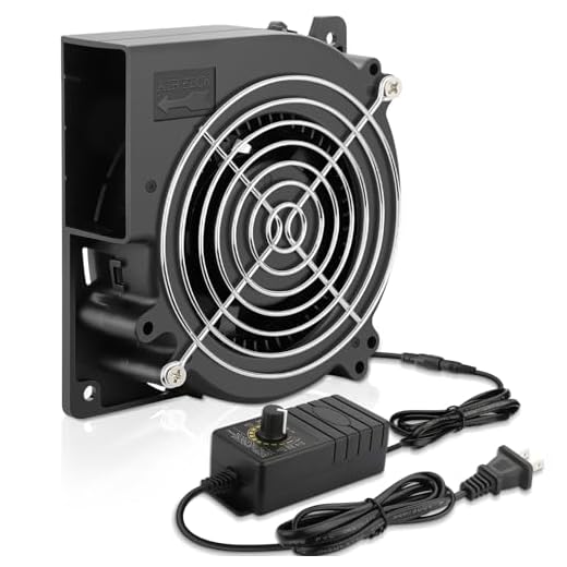 AmRunJe 120mm Centrifugal Blower Fan, 12V DC Power Fan with 110V 120V 220V 240V AC Plug Variable Speed Controller, for Receiver, Inflatable Replacement, DIY, Security Gateway, Seat Cooler