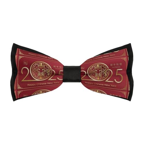Jyyau Year Of The Snake 2025 Happy Chinese New Year 2025 Bow Tie Adjustable Necktie For Men Business Fashion Pre-tied Tie Neckwear Novelty Accessory For Weddings Party Festival