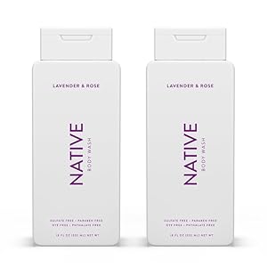 Native Body Wash Contains Naturally Derived Ingredients | For Women & Men, Sulfate, Paraben, & Dye Free Leaving Skin Soft and Hydrated | Lavender & Rose 18 oz – 2 Pk