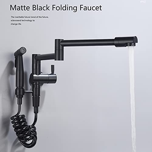 Robinet évier pliable en laiton noir, design pivotant gain de place - 3