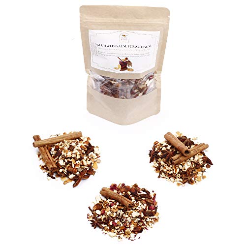 Glühwein-Sause für zu Hause | 3-mal Glühweingewürz in Premium-Qualität mit Rezept | Glühwein weiss, alkoholfrei, Apfelpunsch| glutenfrei | 85g