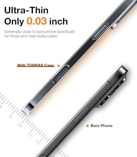 Image of TORRAS Slim Fit for iPhone 16 Pro Max Case Clear, Thin, Pocket Friendly