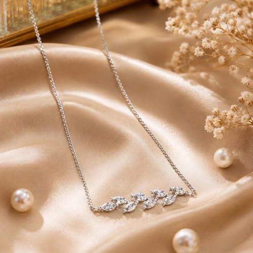 Image of Miss Highness 925 Silver Leaf Pendant Necklace for Women & Girls | Minimal Daily Wear | Silver Jewellery With Authenticity Certificate | Gift for Girlfriend Wife | With Chain Pendant