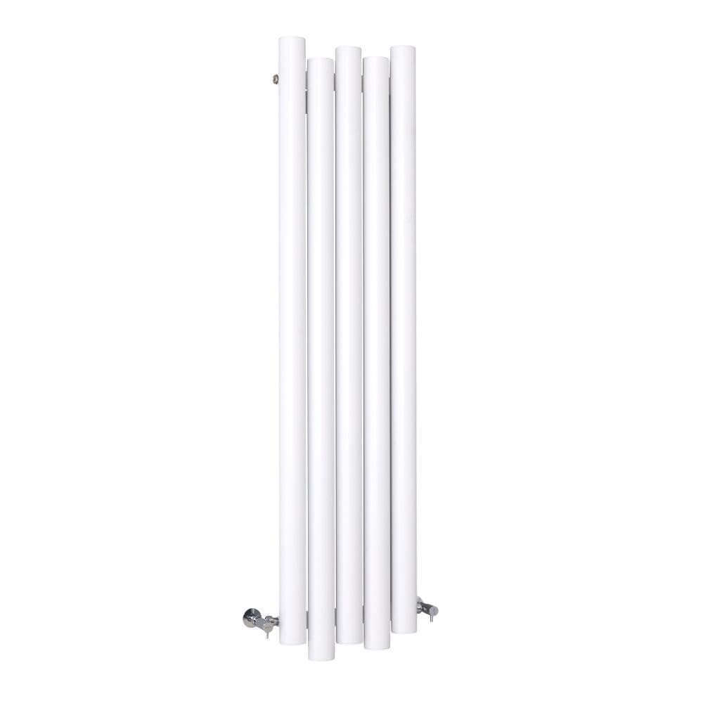 Milano Motus White Vertical Staggered Panel Aluminium Radiator - 1600mm x 390mm