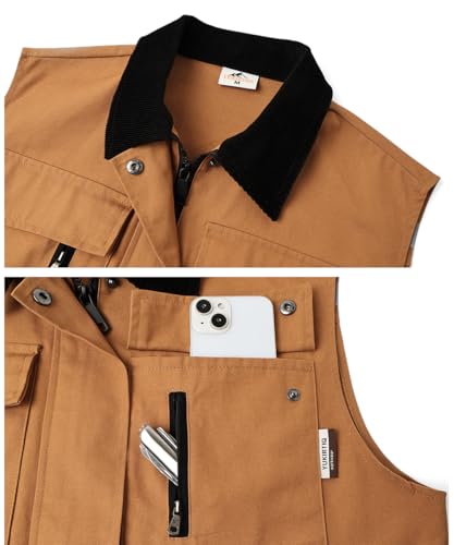 Image of Tool Vest for Men Electrician Reflective Work Vest Carpenters Multi-Pockets Safety Vests